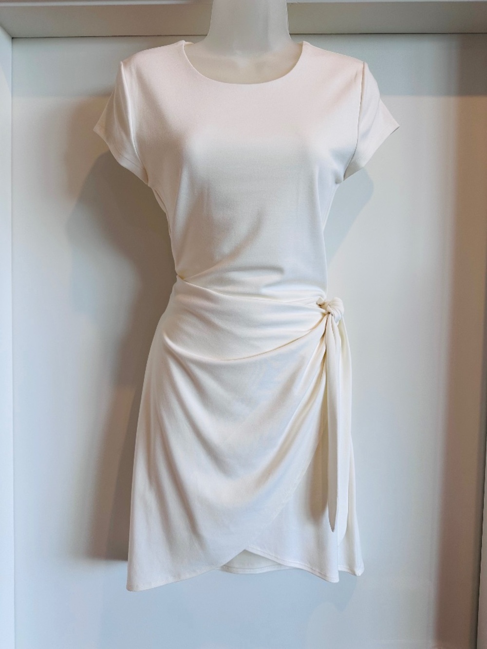 White cream Aritzia wrap dress